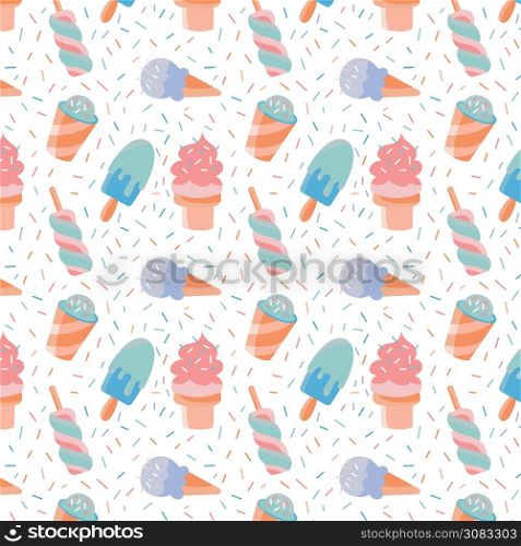 hand drawn ice cream pattern