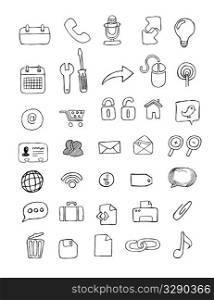 Hand drawn Icons without frames.
