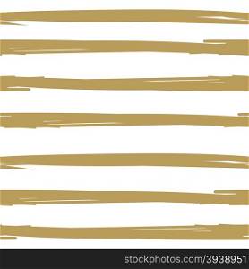 Hand drawn ink textured seamless striped background. White and gold colors vector vintage background. Scrapbooking, holiday cards, wallpaper, textile design.