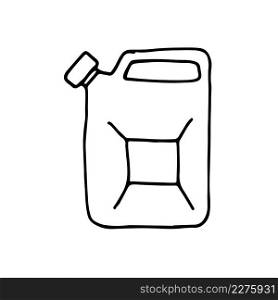Hand drawn jerry can doodles vector illustration. For kids coloring book.
