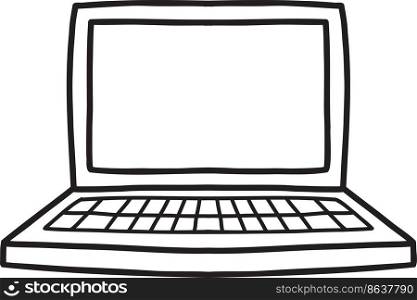 Hand Drawn laptop illustration isolated on background