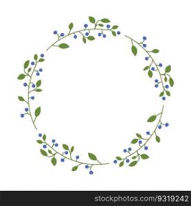Hand drawn laurel frame branches. Floral wreath with leaves. Decorative element for design. Vector illustration