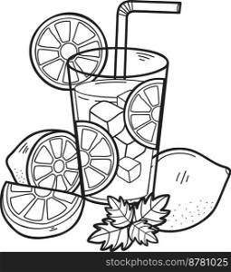 Hand Drawn lemon juice illustration isolated on background