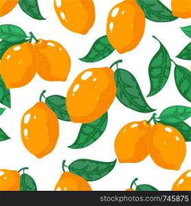 Hand drawn lemon pattern. Lemon tropical fruit seamless print, yellow floral summer texture. Vector illustration juicy citrus background. Hand drawn lemon pattern. Lemon tropical fruit seamless print, yellow floral summer texture. Vector citrus background