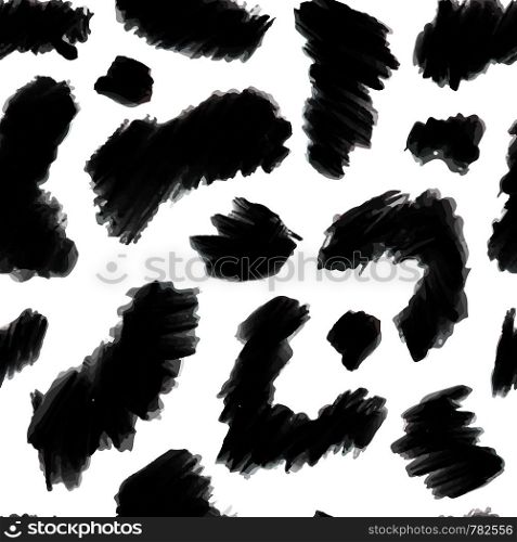Hand drawn leopard skin seamless pattern. Abstract animal fur wallpaper. Vector illustration. Hand drawn leopard skin seamless pattern. Abstract animal fur wallpaper.