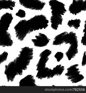 Hand drawn leopard skin seamless pattern. Abstract animal fur wallpaper. Vector illustration. Hand drawn leopard skin seamless pattern. Abstract animal fur wallpaper.