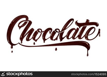 Hand drawn lettering Chocokate. Elegant modern handwritten calligraphy with chocolate letters. Vector Ink illustration. Typography poster on light background. For cards, invitations, prints etc. Hand drawn lettering Chocokate. Elegant modern handwritten calligraphy with chocolate letters. Vector Ink illustration. Typography poster on light background. For cards, invitations, prints etc.