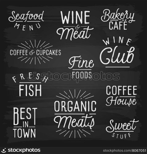 Hand drawn lettering slogans for cafe and restaurant. Vector illustration.