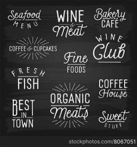 Hand drawn lettering slogans for cafe and restaurant. Vector illustration.