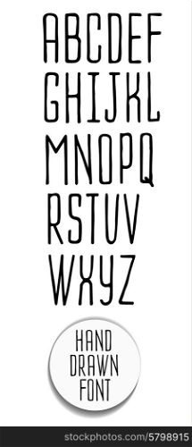 Hand drawn letters. Creative Alphabet. Abstract hipster font, drawn by hand illustration