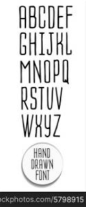 Hand drawn letters. Creative Alphabet. Abstract hipster font, drawn by hand illustration