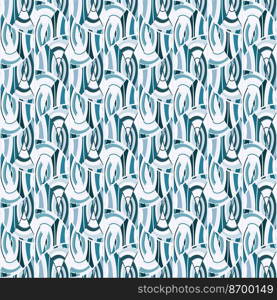 Hand drawn linear seamless pattern. Vintage line ornament. Outline waves tile endless wallpaper. Design for fabric, textile print, wrapping paper, cover. Vector illustration. Hand drawn linear seamless pattern. Vintage line ornament. Outline waves tile endless wallpaper.