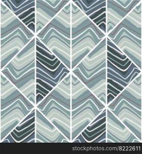 Hand drawn linear tile endless wallpaper. Abstract zigzag waves mosaic seamless pattern. Vintage line ornament. Design for fabric, textile print, wrapping paper, cover. Vector illustration. Hand drawn linear tile endless wallpaper. Abstract zigzag waves mosaic seamless pattern. Vintage line ornament