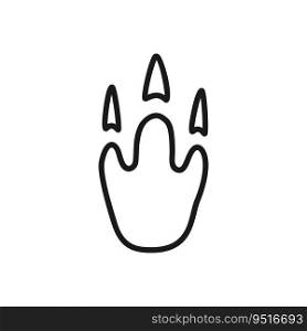 Hand drawn linear vector illustration of a footstep