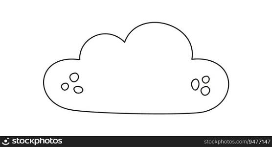 Hand drawn linear vector illustration of cloud