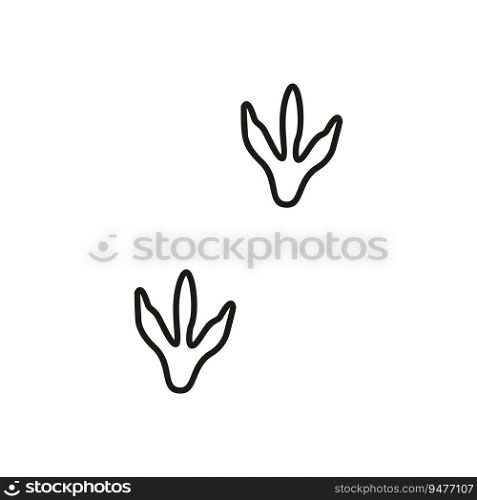 Hand drawn linear vector illustration of footsteps