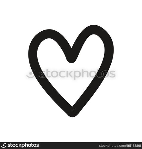 Hand drawn linear vector illustration of heart