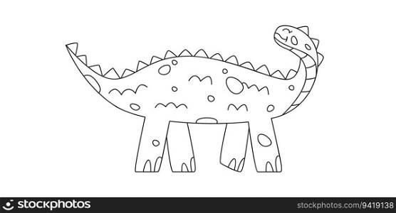 Hand drawn linear vector illustration of scelidosaurus dinosaur