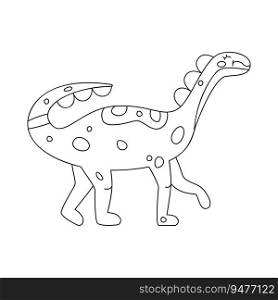 Hand drawn linear vector illustration of shunosaurus dinosaur