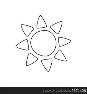 Hand drawn linear vector illustration of sun
