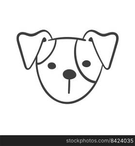 Hand drawn lines. The face of an adorable Jack Russell Terrier puppy.