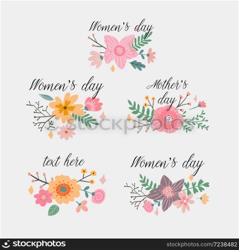 Hand drawn logo collection. Logo design with flowers and beautiful fonts. For designers, florists, photographers and other creative. Hand drawn logo collection. Logo design with flowers and beautiful fonts. For designers, florists, photographers and other creative professions