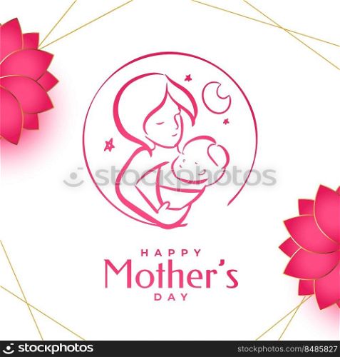 hand drawn lovely mothers day greeting card design