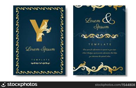 Hand drawn luxury wedding invitation design or card templates for wedding, vector invitation card template.