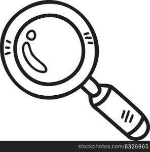 Hand Drawn magnifying glass illustration isolated on background