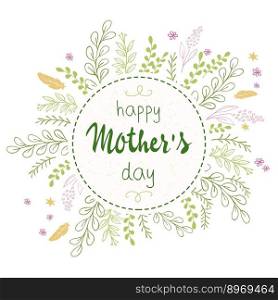 Hand drawn mothers day lettering circled vector image
