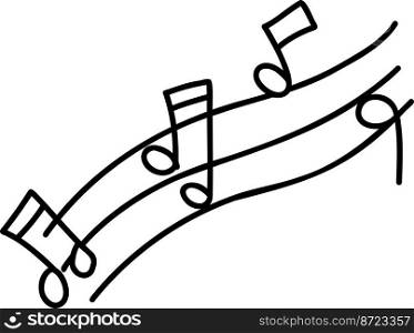 Hand Drawn musical notes illustration isolated on background
