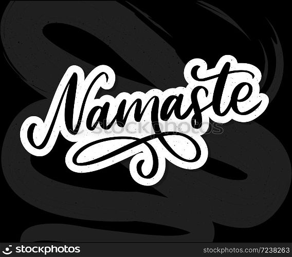 Hand drawn namaste card. Hello in hindi. Ink illustration. Hand drawn lettering background. Isolated on white background. Positive quote. Modern brush. Hand drawn namaste card. Hello in hindi. Ink illustration. Hand drawn lettering background. Isolated on white background. Positive quote. Modern brush calligraphy.