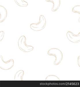 Hand drawn nuts. Cashew nuts. Vector seamless pattern. Hand drawn nuts. Vector sketch illustration.
