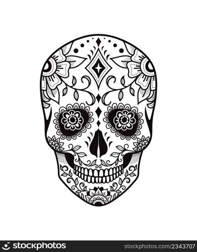 hand drawn of Day of the Dead sugar skulls vector illustration