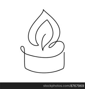 Hand drawn one line vector burning candle art logo icon. Continuous Christmas advent outline illustration for greeting card, web design isolated holiday invitation.. Hand drawn one line vector burning candle art logo icon. Continuous Christmas advent outline illustration for greeting card, web design isolated holiday invitation