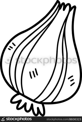 Hand Drawn onion illustration isolated on background