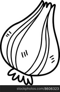 Hand Drawn onion illustration isolated on background