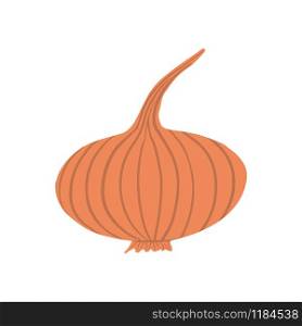 Hand drawn onion isolated on white background. Onion bulb vegetable in doodle style. Vegetarian healthy food. Fresh organic ingredient. Vector illustration. Hand drawn onion isolated on white background. Onion bulb vegetable