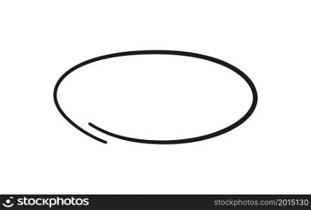 Hand drawn oval. Highlight circle frame. Ellipse in doodle style. Vector illustration isolated on white background.. Hand drawn oval. Highlight circle frame. Ellipse in doodle style. Vector illustration isolated on white background