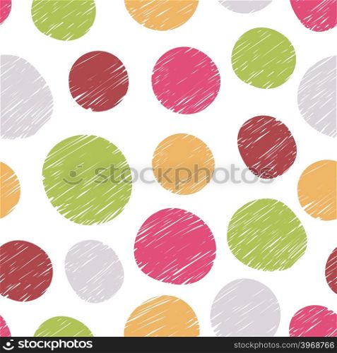 Hand drawn pattern from colorful circles