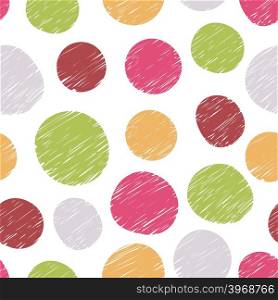 Hand drawn pattern from colorful circles