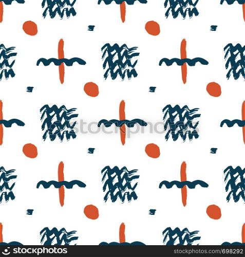 Hand drawn pattern with simple ink elements. Seamless texture in hipster style for web, print, fabric, textile, invitation card, wrapping. Hand drawn pattern with simple ink elements. Seamless texture in hipster style