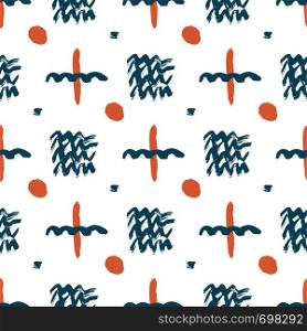 Hand drawn pattern with simple ink elements. Seamless texture in hipster style for web, print, fabric, textile, invitation card, wrapping. Hand drawn pattern with simple ink elements. Seamless texture in hipster style