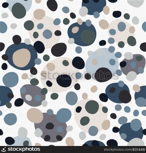Hand drawn pebble stones seamless pattern. Floor marble pattern on white background. Vector illustration. Hand drawn pebble stones seamless pattern. Floor marble pattern