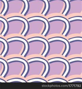 Hand drawn pink colored abstract rainbow shapes seamless pattern. Pastel purple background. Simple style. Perfect for fabric design, textile print, wrapping, cover. Vector illustration.. Hand drawn pink colored abstract rainbow shapes seamless pattern. Pastel purple background. Simple style.