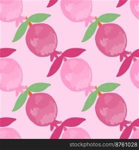 Hand drawn pomegranate fruit seamless pattern. Botanical fruits wallpaper. Decorative backdrop for fabric design, textile print, kitchen textiles, wrapping paper, cover. Doodle vector illustration. Hand drawn pomegranate fruit seamless pattern. Botanical fruits wallpaper.