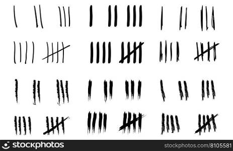 Hand drawn prison wall sticks lines counter Vector Image
