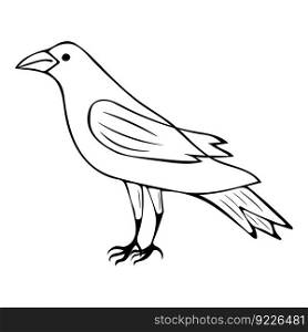 Hand-drawn raven on a light background vector illustration.. Hand-drawn raven on a light background vector illustration