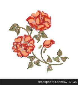 hand drawn red rose
