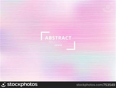 Hand drawn repeat horizontal lines pattern on blurred pastels color background. Vector illustration